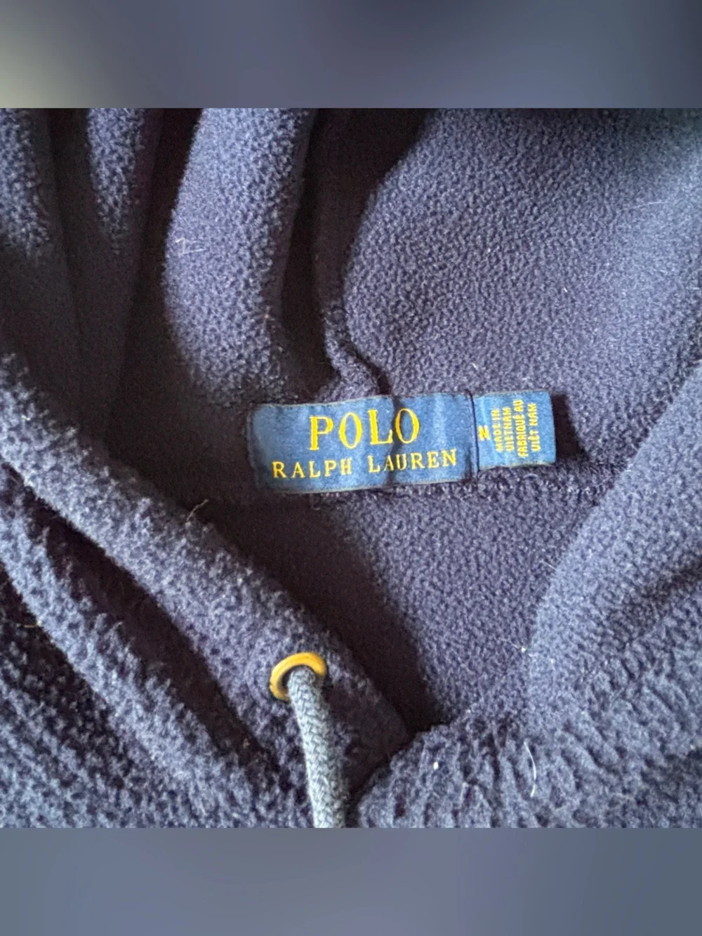 Polo Ralph Lauren Mens M Navy Fleece Hoodie USA Flag Logo Pullover